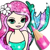 Mermaid Coloring Page Glitter Premium Mod